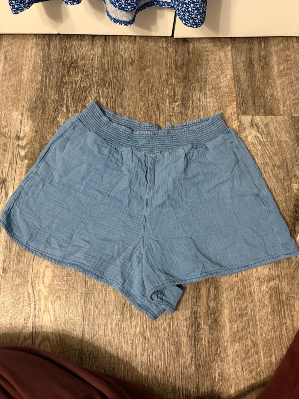 American Eagle Outfitters Light Blue High-Waist Casual Shorts